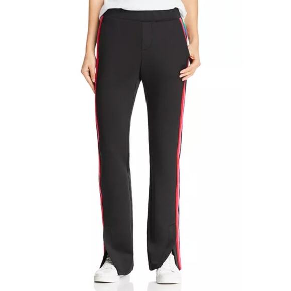 Pam & Gela Black & Stripe Rhinestone Embellished Track Jogger Pants Womens Small - Picture 1 of 11